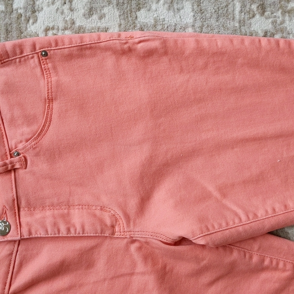 Royalty Double Button Ankle Cropped Pants 8 Orange Peach - Picture 16 of 16